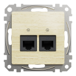 Комп'ютерна розетка RJ45 Cat5 UTP Schneider Electric Sedna Design 2-постова колір березового дерева (SDD180452)