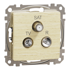 TV/SAT/R розетка Schneider Electric Sedna Elements оконечная колір березового дерева (SDD180481)