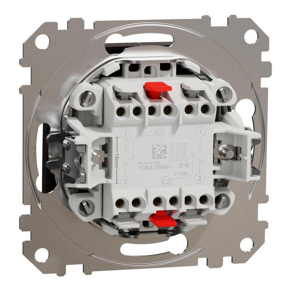 Вимикач двоклавішний прохідний Schneider Electric Sedna Elements 10 А Венге (SDD181108)