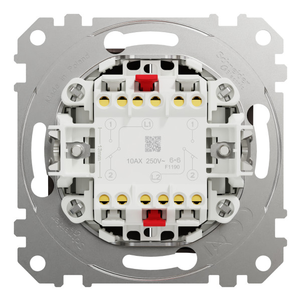 Выключатель двухклавишный проходной Schneider Electric Sedna Elements 10 А Венге (SDD181108U)