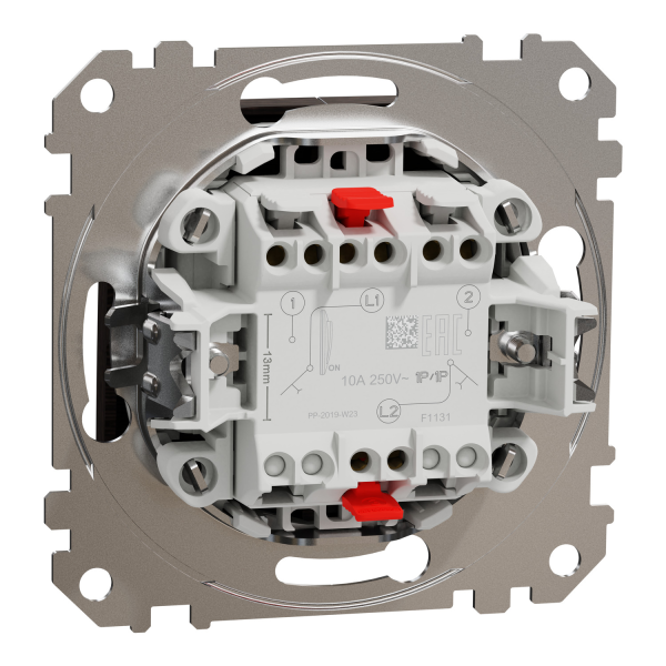 Кнопковий двоклавішний вимикач Schneider Electric Sedna Elements 10 А Венге (SDD181118)