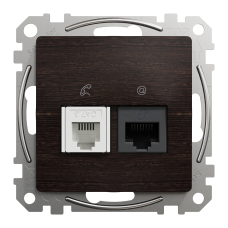 Телекоммуникационная розетка RJ45+RJ11 Schneider Electric Sedna Elements Венге (SDD181468)