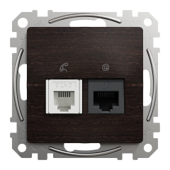 Телекоммуникационная розетка RJ45+RJ11 Schneider Electric Sedna Elements Венге (SDD181468)