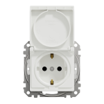 Розетка із заземленням Schneider Electric Sedna Design 16 А зі шторками Білий (SDD211024)