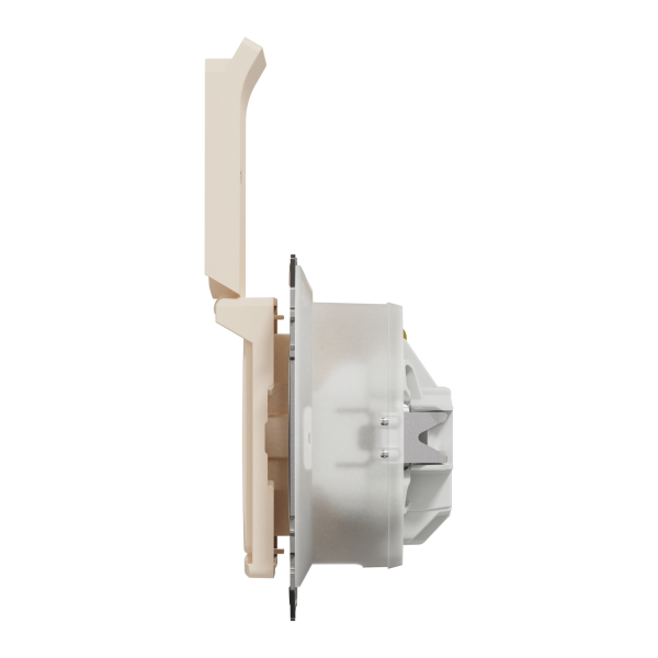 Розетка із заземленням, шторками та кришкою Schneider Electric Sedna Design IP44 Бежевий (SDD212024)