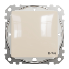 Вимикач одноклавішний прохідний IP44 Schneider Electric Sedna Design 10 А Бежевий (SDD212106)