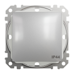 Вимикач одноклавішний Schneider Electric Sedna Design 10 А Матовий алюміній (SDD213101)