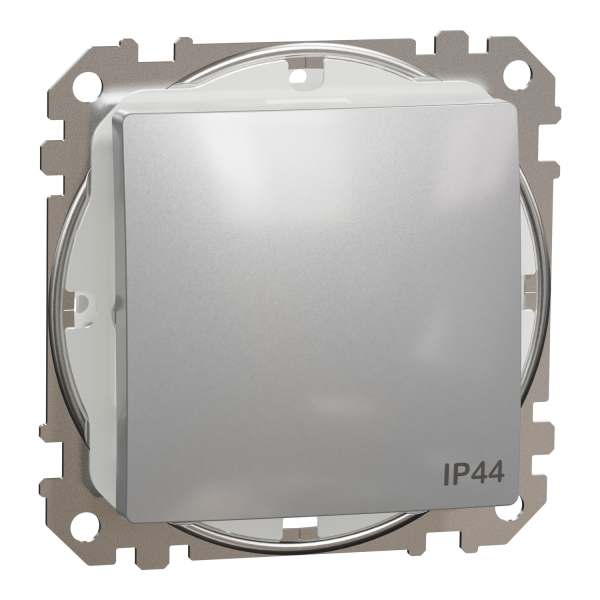 Выключатель одноклавишный проходной Schneider Electric Sedna Design 10 А Матовый алюминий (SDD213106)