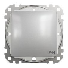 Выключатель одноклавишный проходной Schneider Electric Sedna Design 10 А Алюминий (SDD213106)
