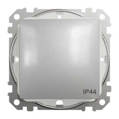 Вимикач одноклавішний прохідний IP44 Schneider Electric Sedna Design 10 А Алюміній (SDD213106)