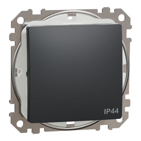 Вимикач одноклавішний прохідний IP44 Schneider Electric Sedna Design 10 А Чорний (SDD214106)