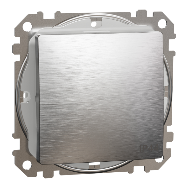 Вимикач одноклавішний прохідний IP44 Schneider Electric Sedna Elements 10 А Матовий алюміній (SDD270106)