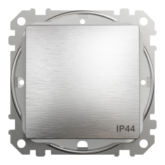 Выключатель одноклавишный проходной IP44 Schneider Electric Sedna Elements 10 А Матовый алюминий (SDD270106)