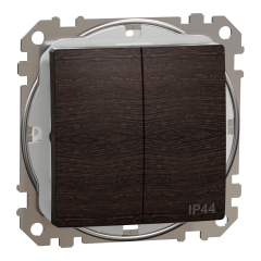Вимикач двоклавішний IP44 Schneider Electric Sedna Elements 10 А Венге (SDD281105)