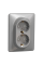 Двойная розетка с заземлением Schneider Electric Sedna Design 16 А со шторками Алюминий (SDD313221)