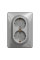 Двойная розетка с заземлением Schneider Electric Sedna Design 16 А со шторками Алюминий (SDD313221)