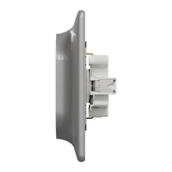 Двойная розетка с заземлением Schneider Electric Sedna Design 16 А со шторками Алюминий (SDD313221)