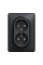 Двойная розетка с заземлением Schneider Electric Sedna Design 16 А со шторками Чёрный (SDD314221)