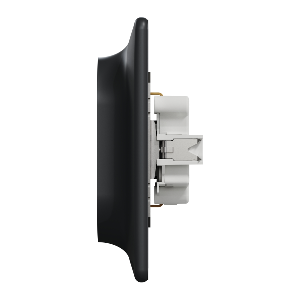 Двойная розетка с заземлением Schneider Electric Sedna Design 16 А со шторками Чёрный (SDD314221)